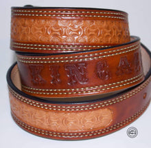Load image into Gallery viewer, Leather 1.5" lined belt w/ Roller buckle