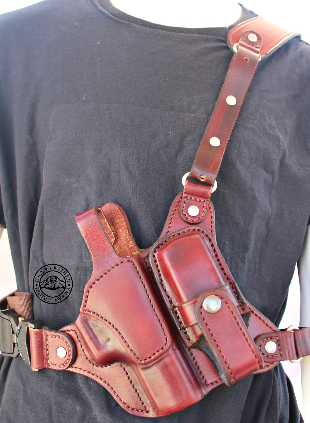 Leather Chest Rig With Mag Pouch Option *Revolver, Automatic. Double A ...
