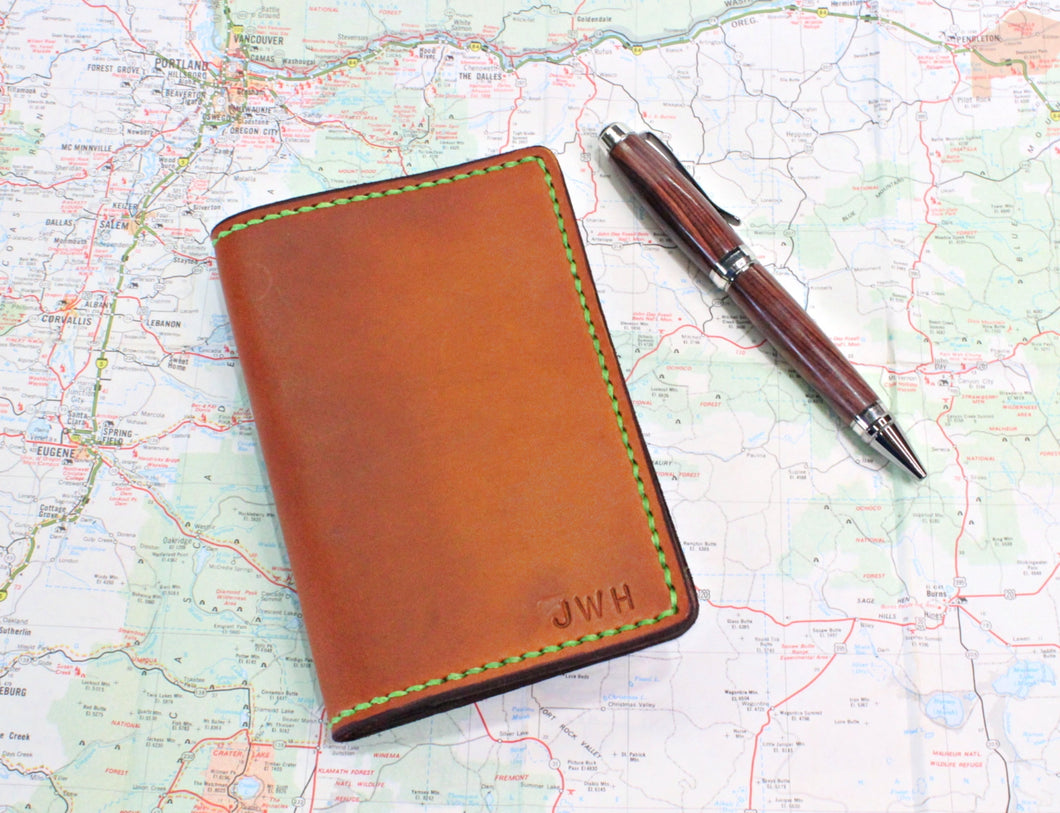 Leather Field Notebook Cover with card slots